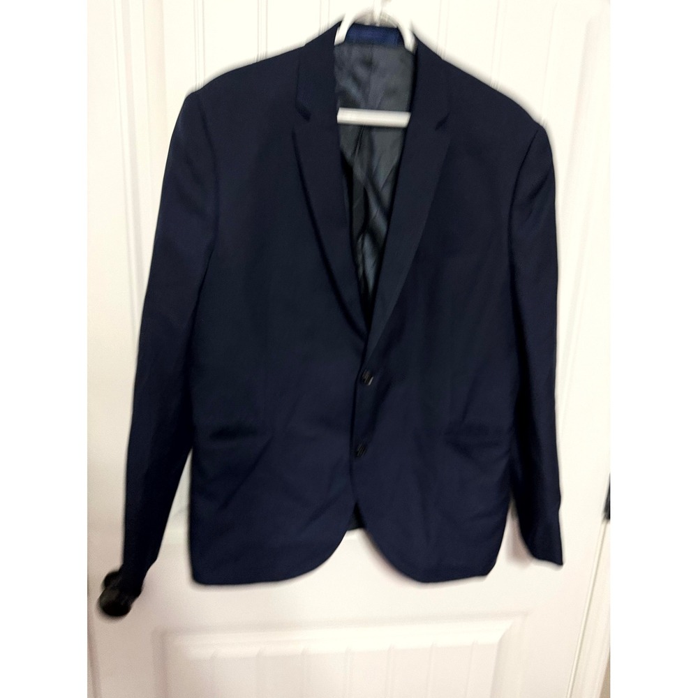 Topman Blazer Mens 46R Skinny Fit 87J61TNAV Textured Navy Blue EUC